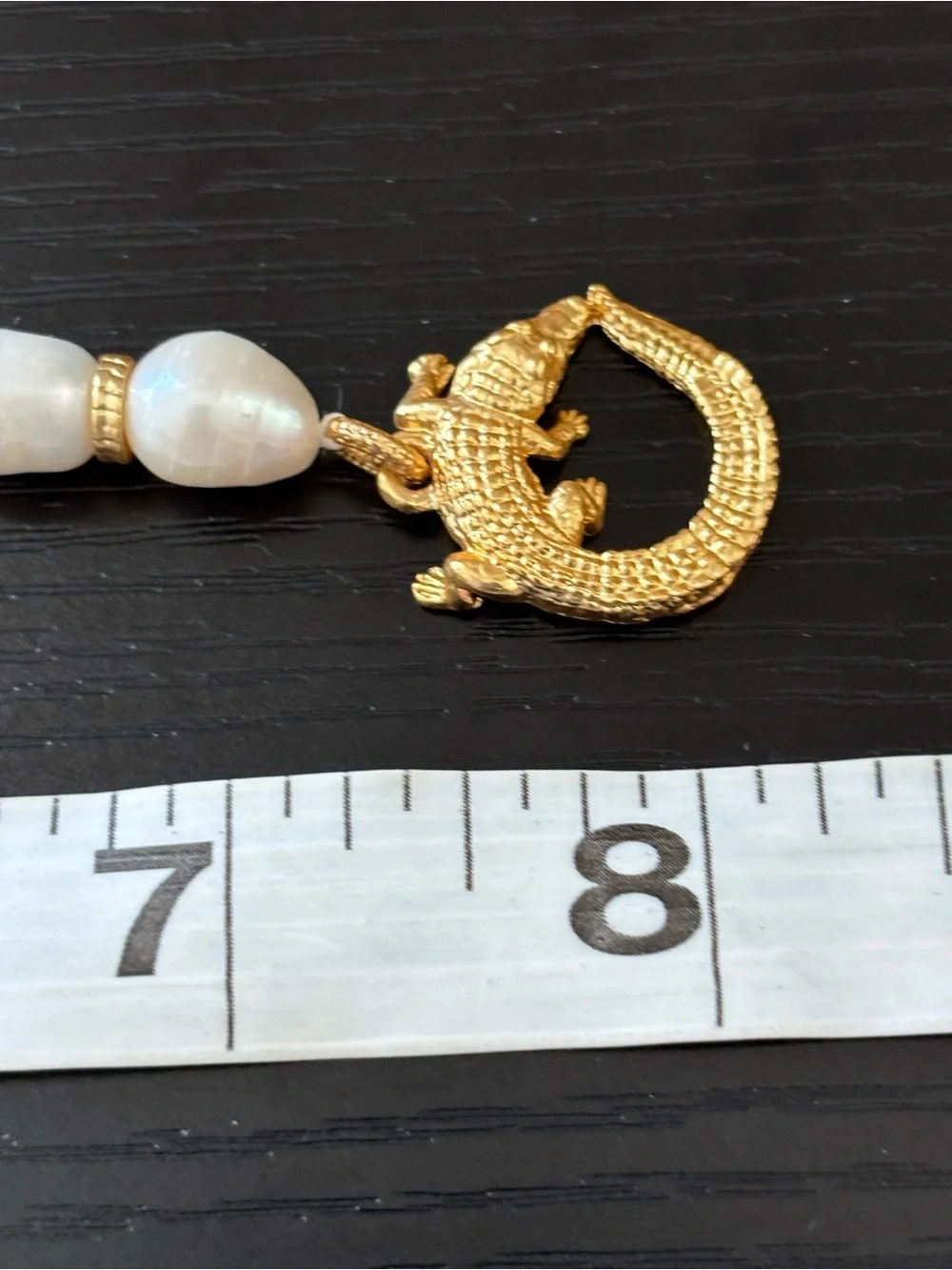 NWOT Julie Vos Gold and White Baroque Pearl Bracelet